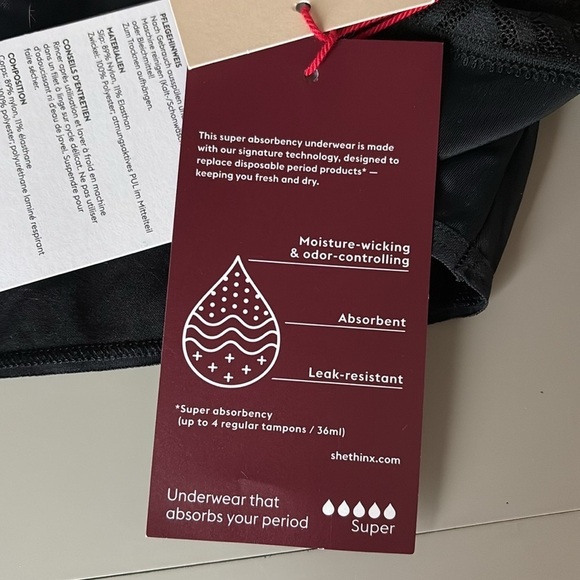 NWT Thinx  Hiphugger Period Underwear Size  3XL - Picture 7 of 10